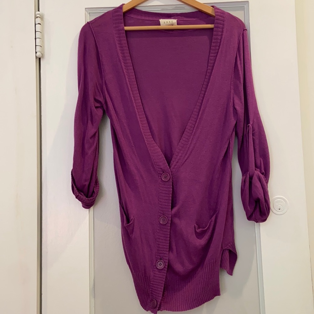 Shae Purple Cardigan Sweater